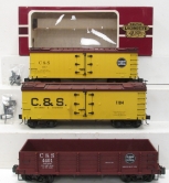 Delton G Scale C&S Freight Cars (3)/Box
